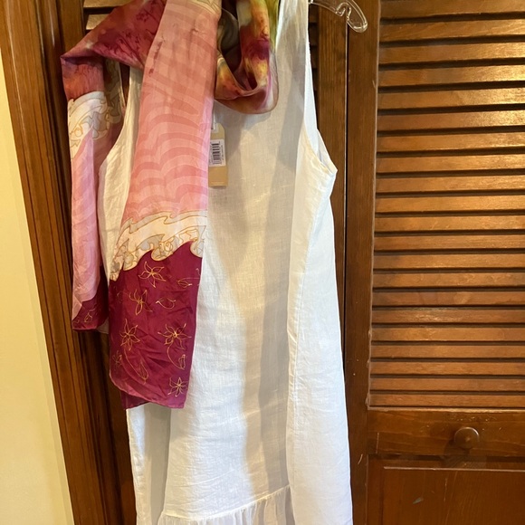 NWT SILK AND LINEN HALTER DRESS MADE IN ITALY TAGS ATTACHED - Picture 3 of 17